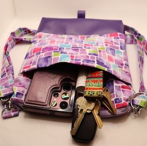 3in1 Shoulder Crossbody Backpack (handmade) "Purple Behavior"